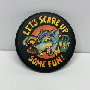 Vintage 80s Hallmark Card 2" Pinback Button Let's Scare Up Some Fun. Mint